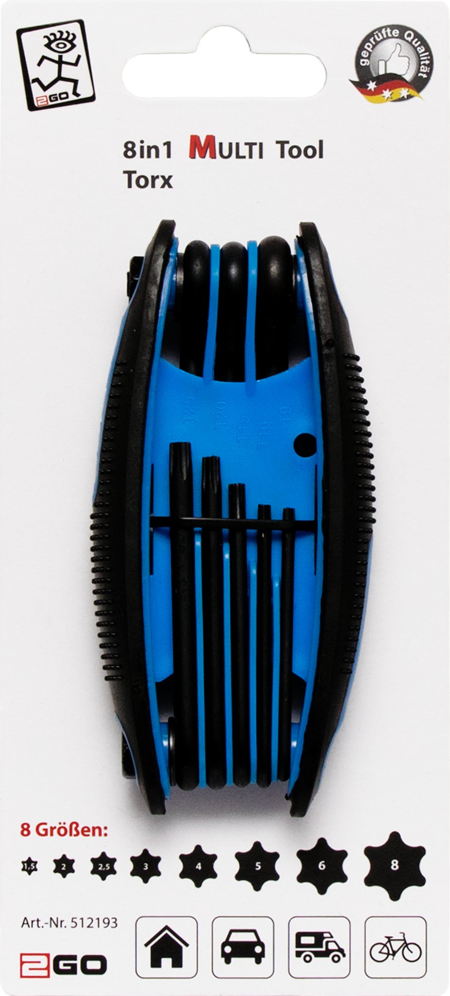 2go Multi Tool 2 Torxschlüsselsatz 8-Teilig