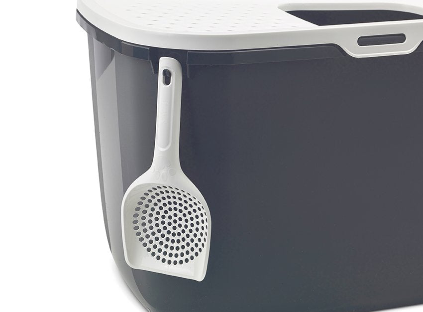 Savic Hop Antracita Con Tapa Blanca Bandeja Sanitaria Para Gatos 58,5x39x39,5 Cm 1 Ud.