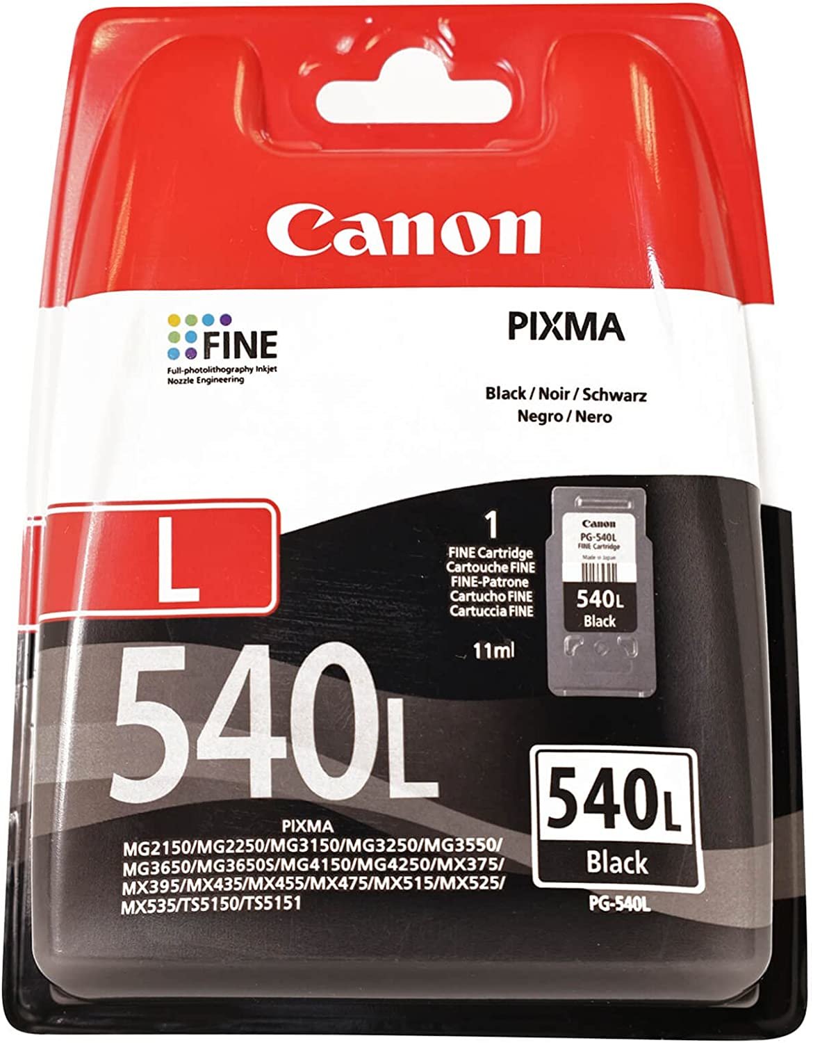 EAN 4549292192025 - Canon PG-540L cartucho de tinta 1 pieza(s) Original Rendimiento estándar Negro imagen 1