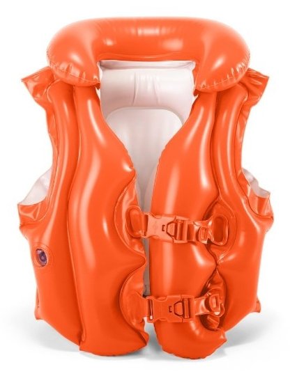 Flotador Hinchable. Estilo Salvavidas Deluxe Color Naranja. 50x47cm