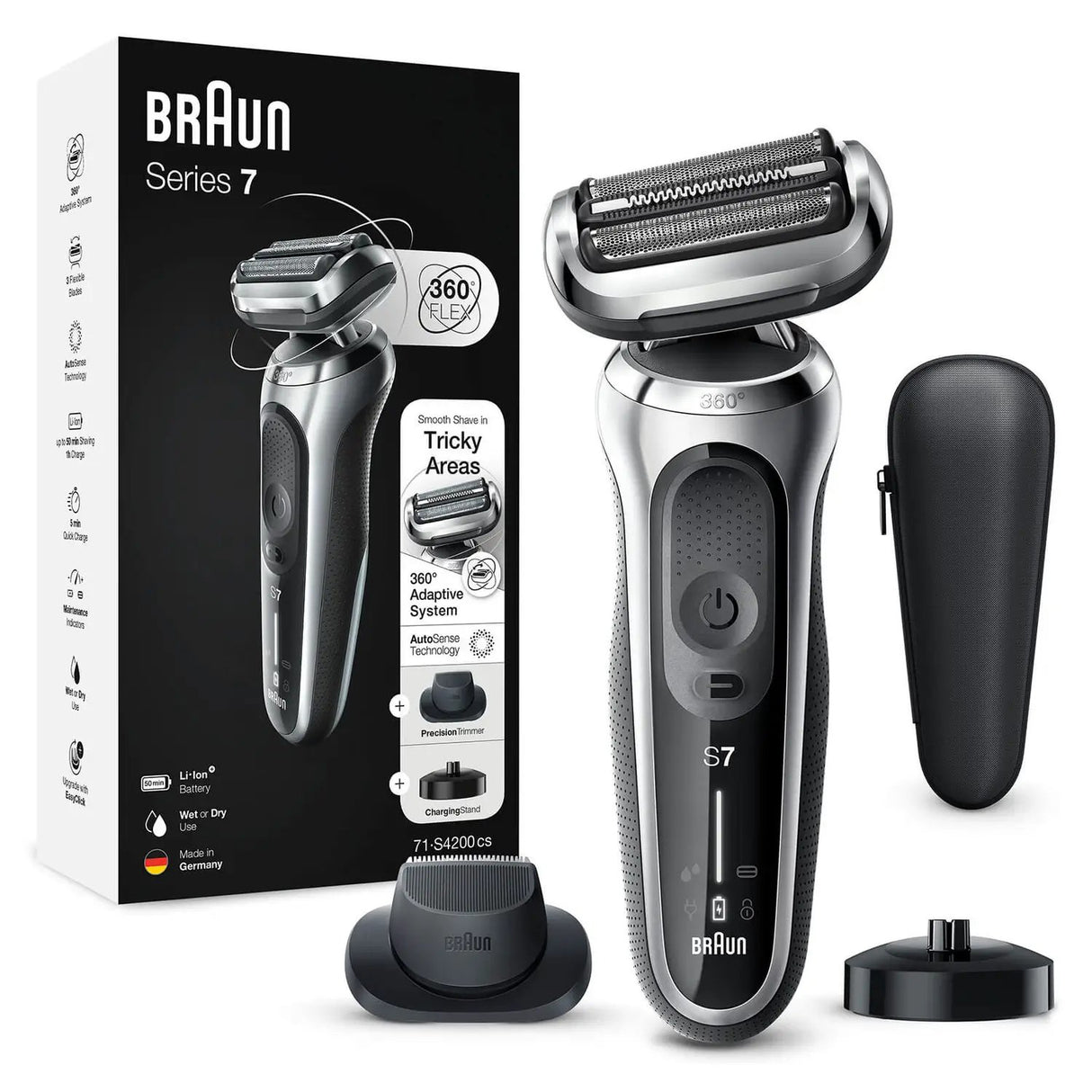 EAN 4210201433729 - Braun Series 7 71-S4200cs Máquina de afeitar de láminas Recortadora Negro imagen 1
