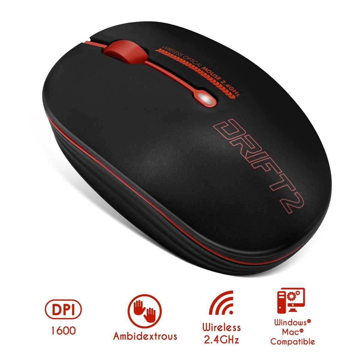 Ratón Inalámbrico Advance Drift 2 (Rojo)