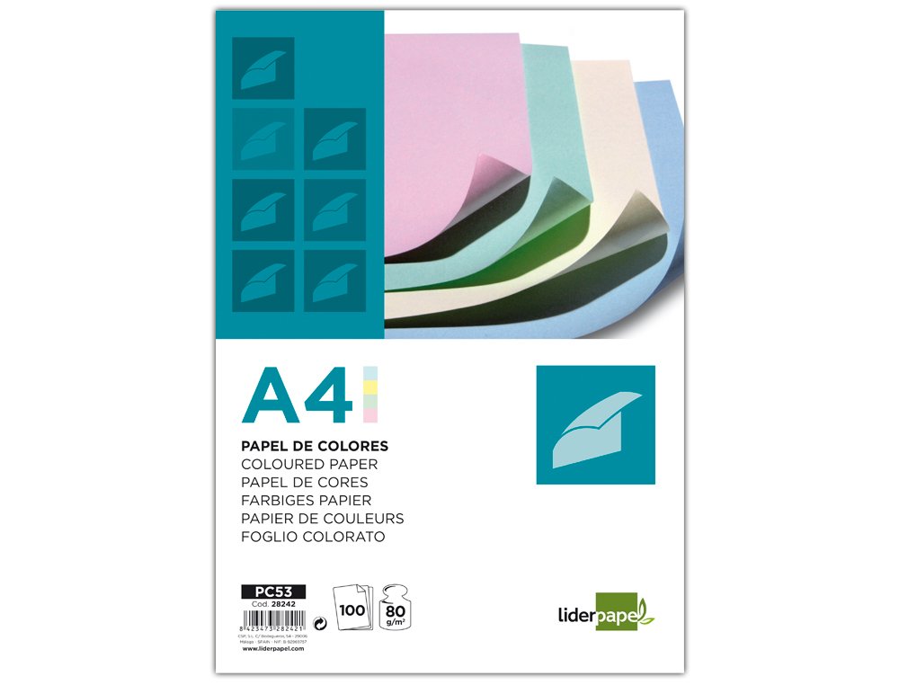 Papel Color A4 80g/M2 4 100h