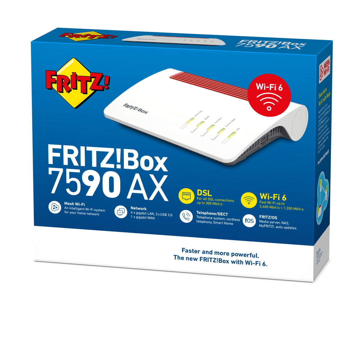 EAN 4023125029998 - Box FRITZ! 7590 AX router inalámbrico Gigabit Ethernet Doble banda (2,4 GHz / 5 GHz) Blanco imagen 4