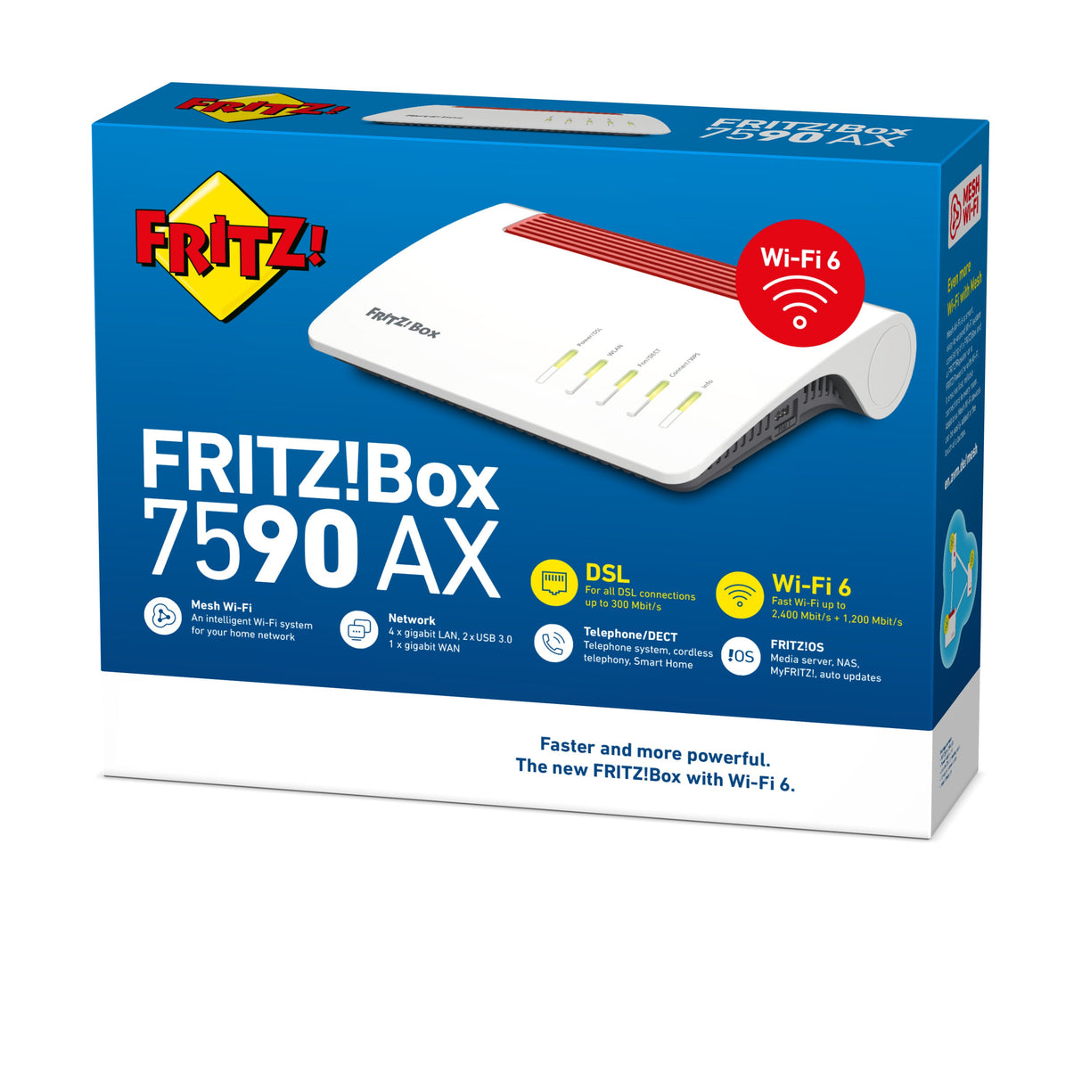 EAN 4023125029998 - Box FRITZ! 7590 AX router inalámbrico Gigabit Ethernet Doble banda (2,4 GHz / 5 GHz) Blanco imagen 5