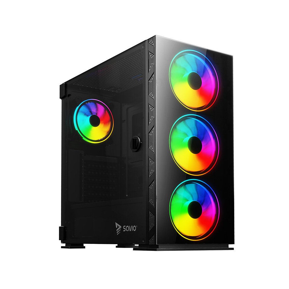 EAN 5901986046318 - Savio PC Case Prime X1 ARGB Glass Black Midi Tower Negro imagen 6
