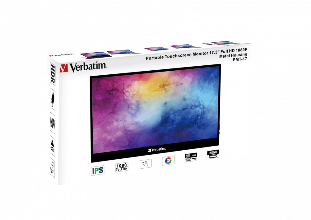 EAN 0023942495932 - Verbatim 49593 pantalla para PC 43,9 cm (17.3") 1920 x 1080 Pixeles Full HD LCD Pantalla táctil Negro imagen 5