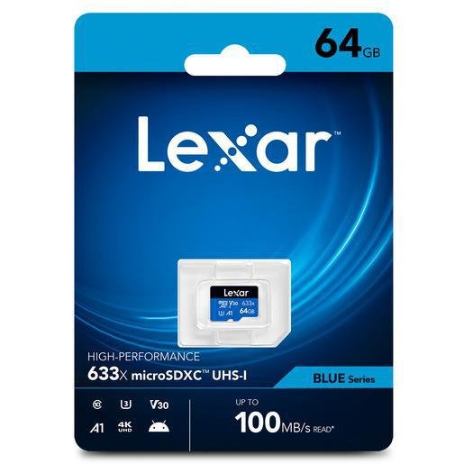 Lexar 64gb High-Performance 633x Microsdhc Uhs-I, Up To 100mb S Read 20mb S Write