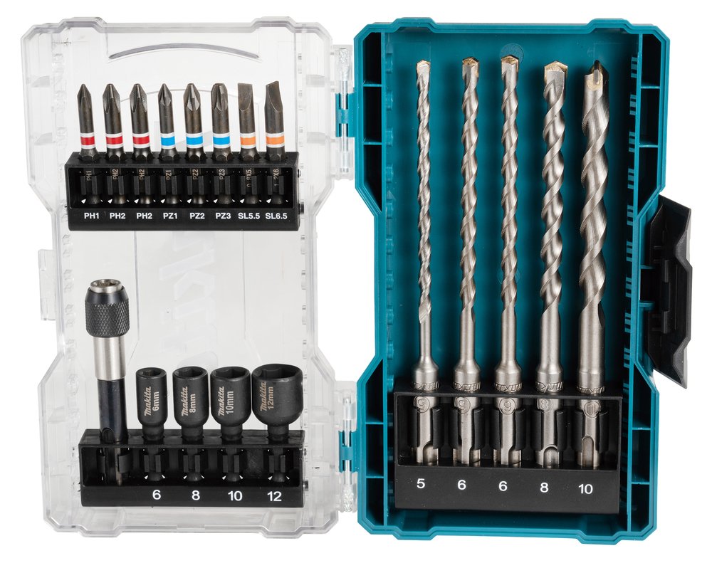 Makita E-07026 - Juego De Brocas Y Brocas (18 Piezas) E-07026