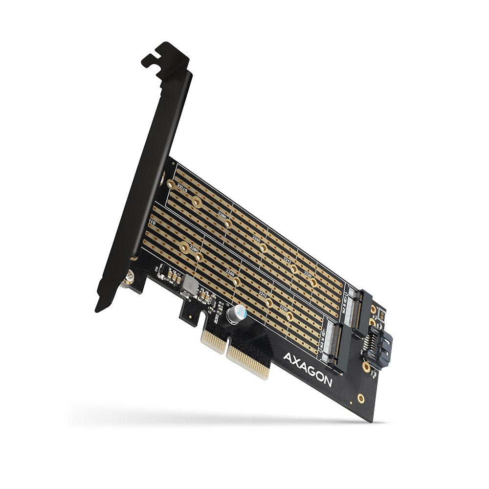 Axagon Pcem2-D Tarjeta Pcie X4 - M.2 Nvme M-Key + Sata B-Key Sata Interno