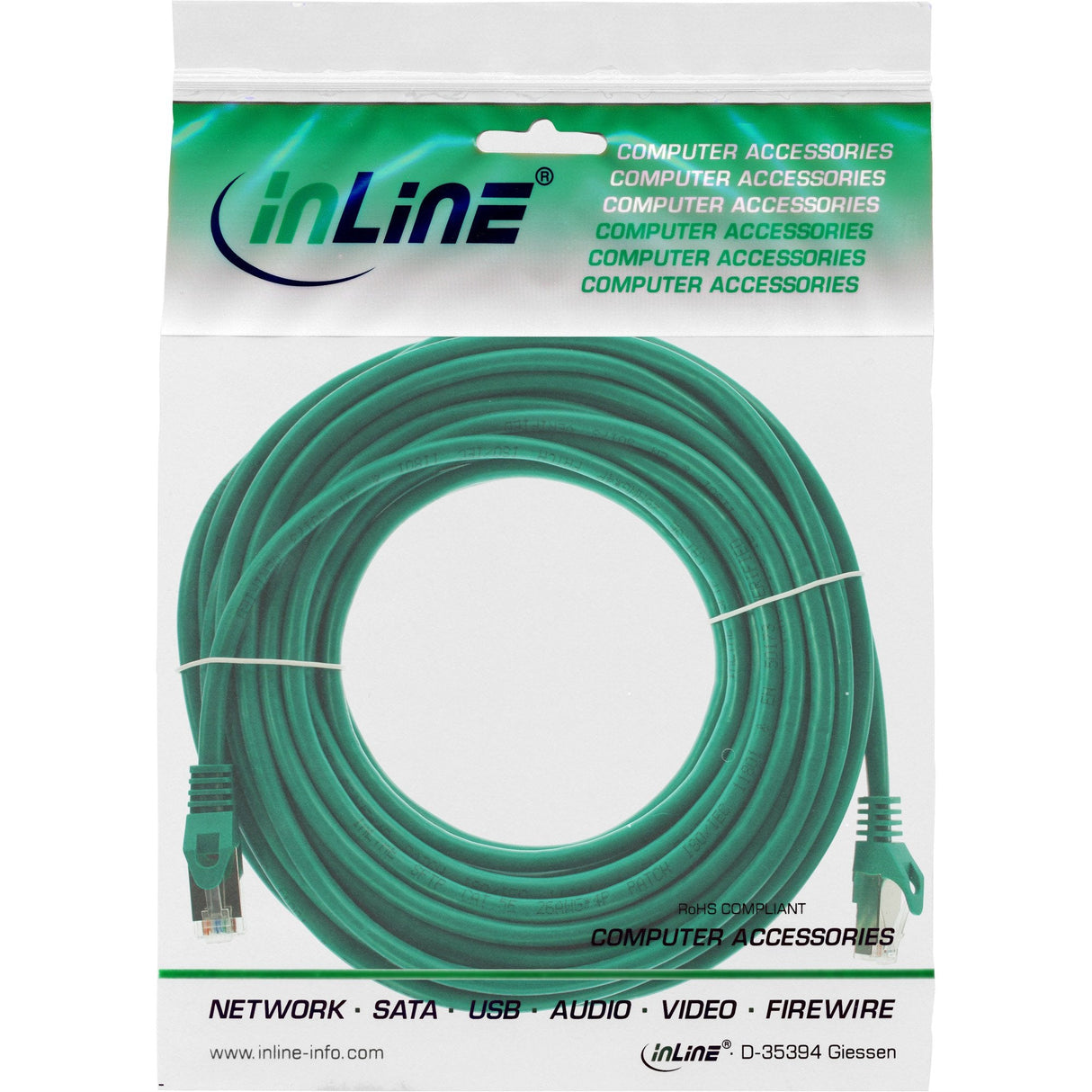 Cable De Red Inline Sf/Utp Cat.5e Verde 5m