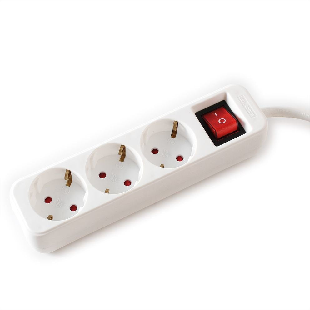 Value 3-Fach Steckdosenleiste Mit Schalter, Wei, 1,5 M