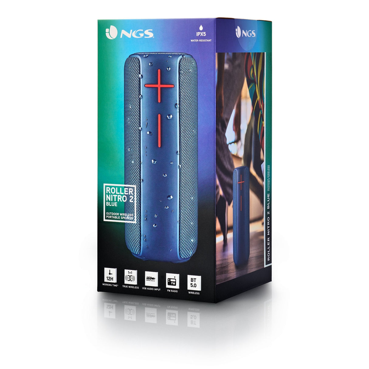 Altavoz Con Bluetooth Ngs Roller Nitro 2 20w 2.0 Azul