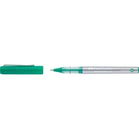 Faber-Castell Roller Free Ink Boligrafo De Tinta Liquida - Punta Conica 0,5mm - Ancho De Linea Extrafino - Clip De Metal - Color Verde