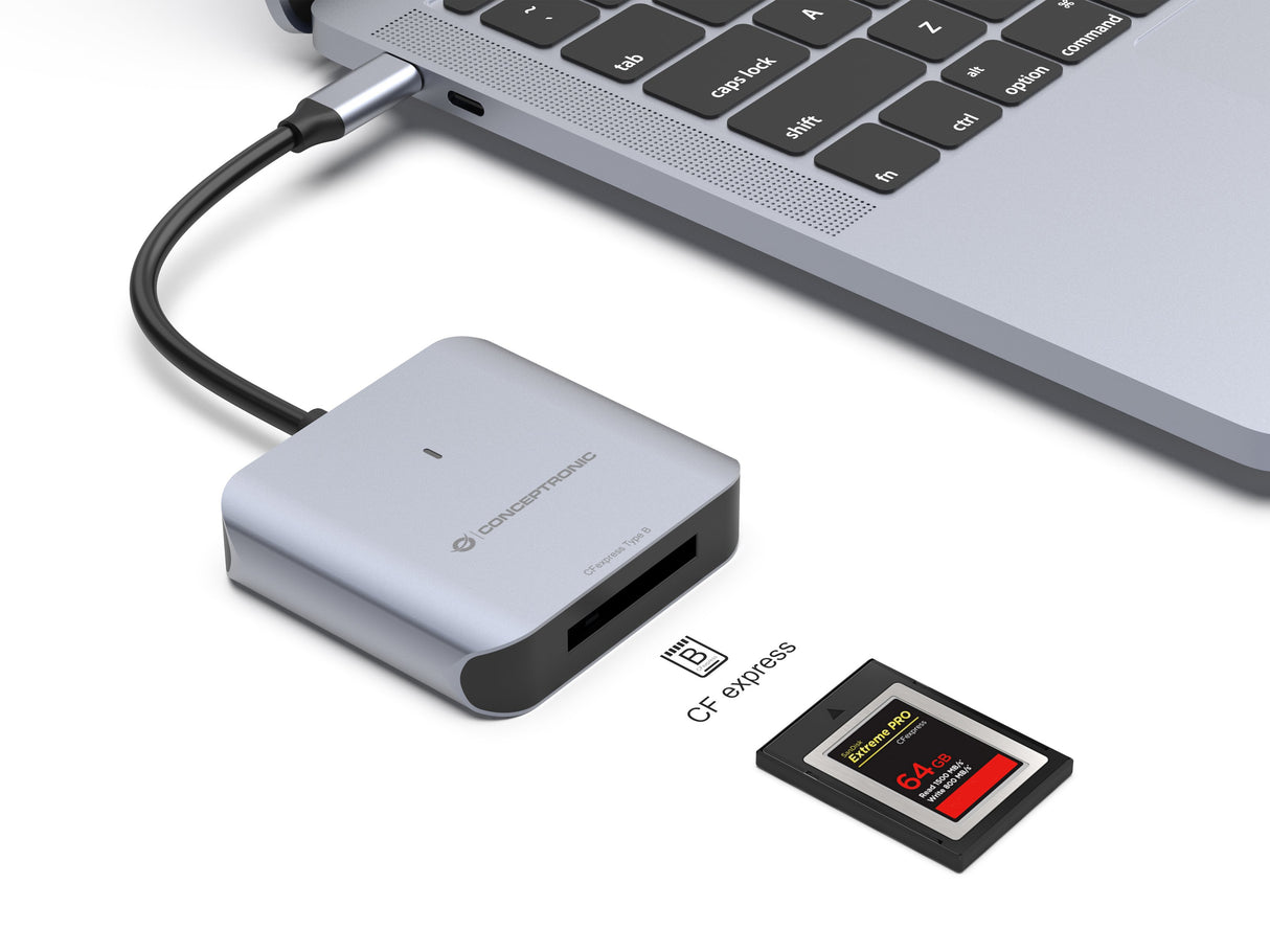 EAN 4015867239315 - Conceptronic BIAN08G lector de tarjeta USB 3.2 Gen 2 Type-C Gris imagen 3