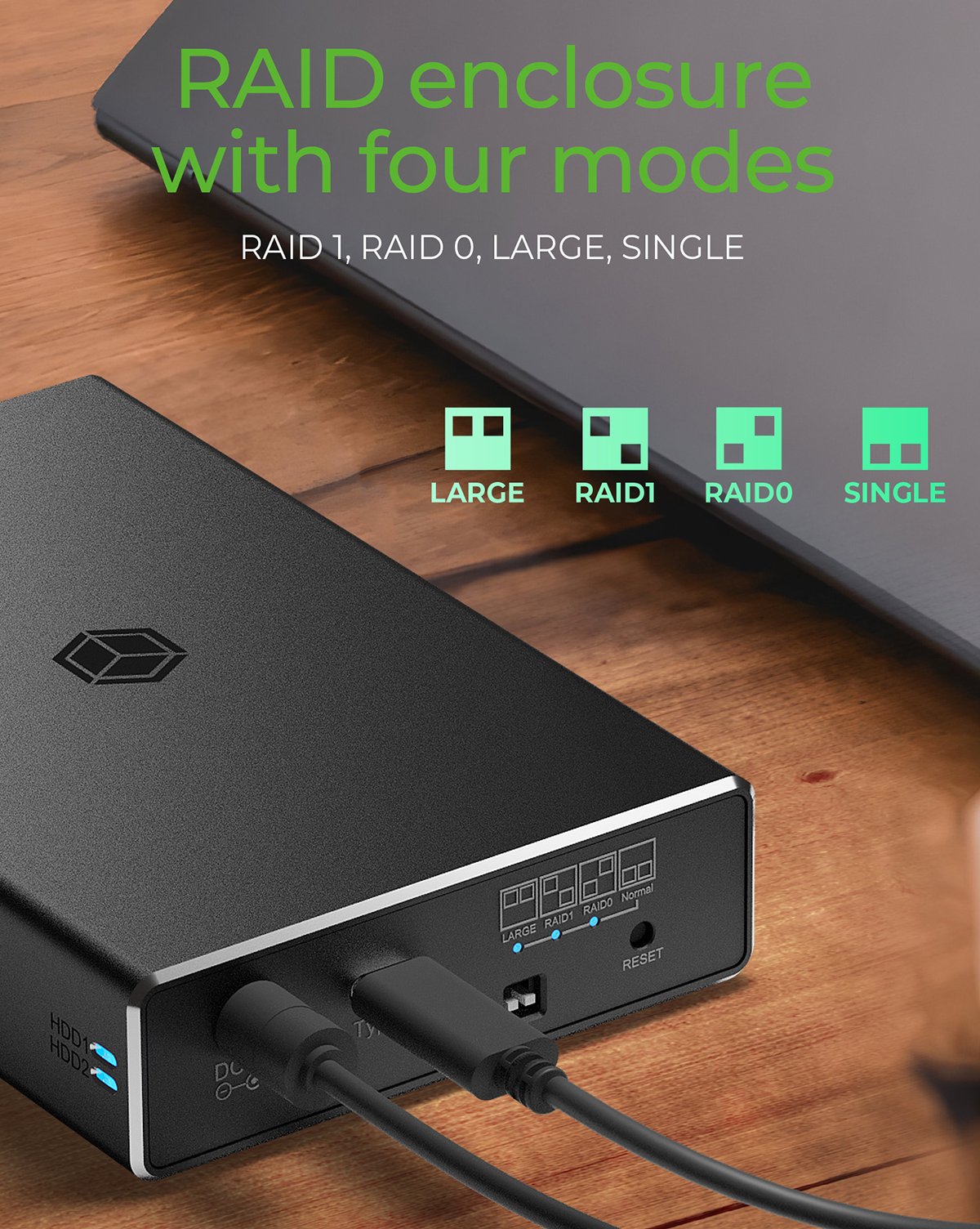 Icy Box Ib-Rd2253-C31 External Raid Enclosure For 2x2.5 Sata I Ii Iii Ssd And Hdd