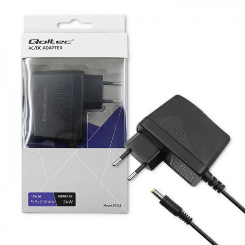 EAN 5901878510231 - Qoltec 51023 adaptador e inversor de corriente Interior 24 W Negro imagen 1
