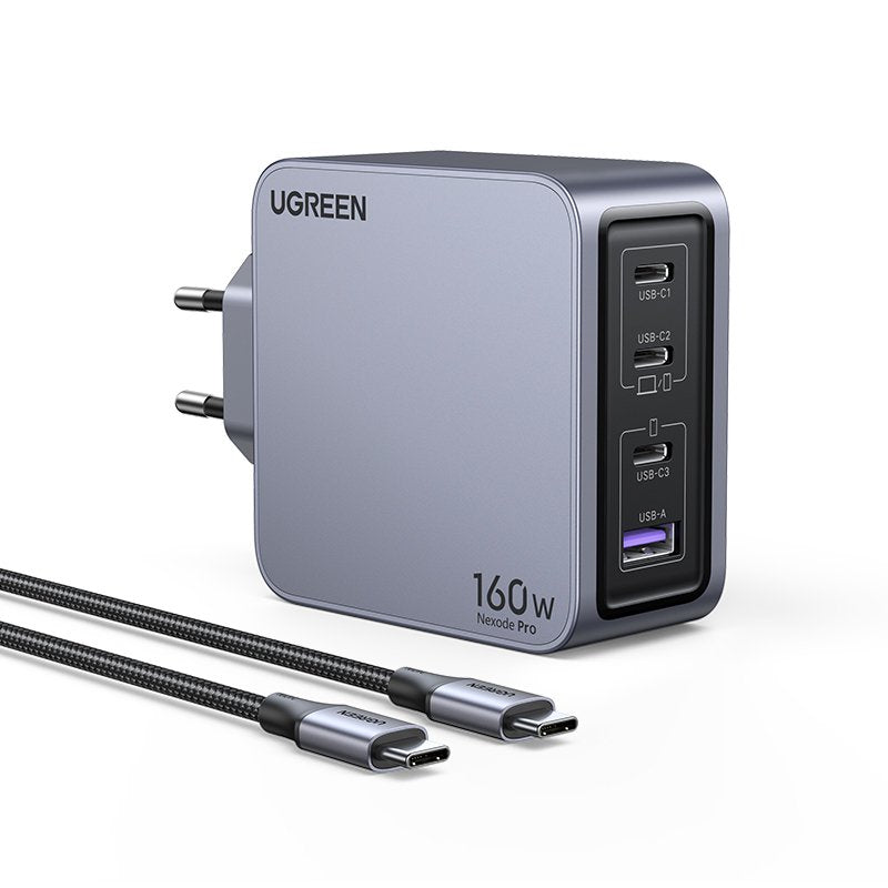 EAN 6941876228775 - Ugreen Nexode Pro 160W GaN Charger with USB-C Cable Universal Negro, Gris Corriente alterna Carga rápida imagen 2