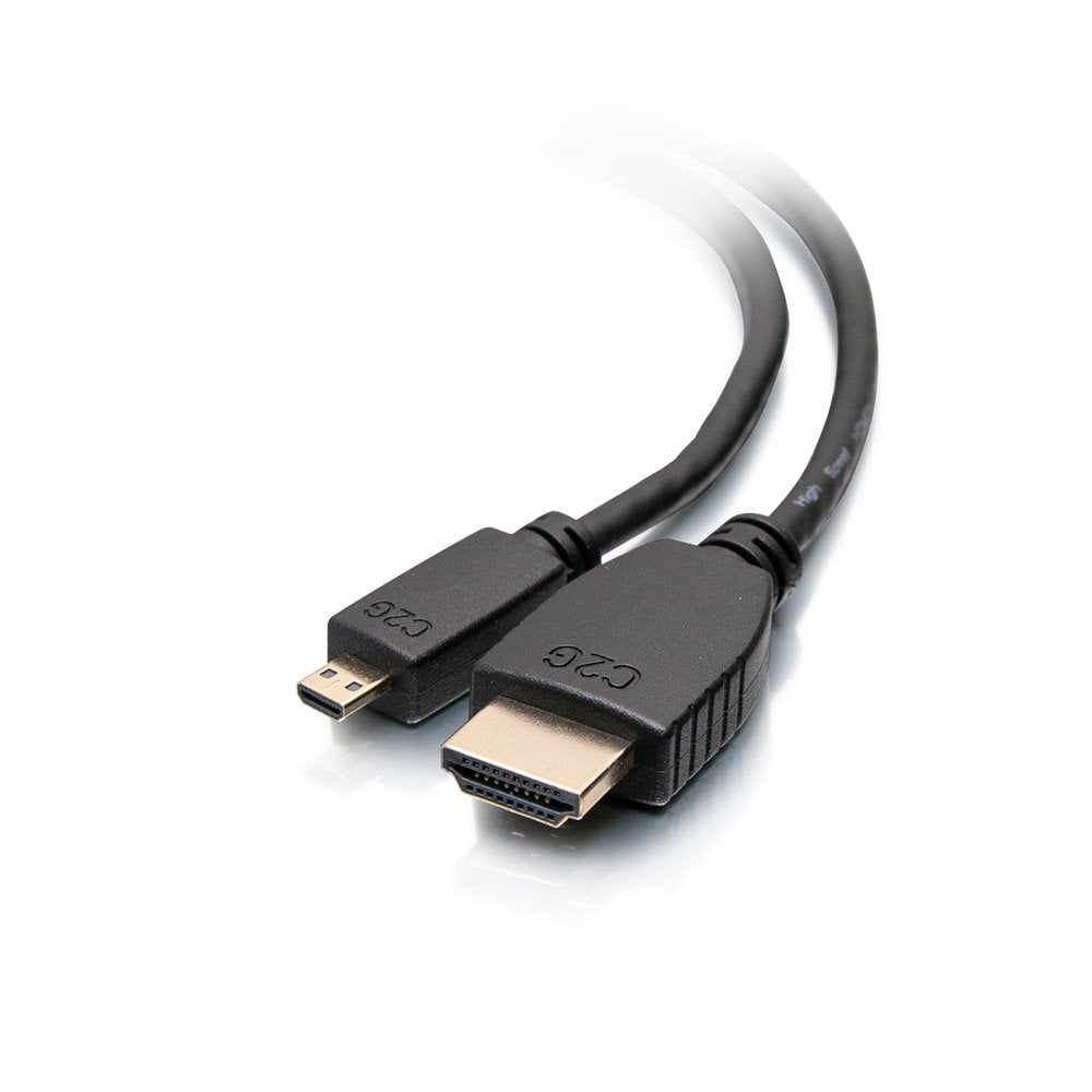 C2g 6ft Hdmi To Micro Hdmi Cable With Ethernet High Speed Hdmi Cable Cable Hdmi Con Ethernet 19 Pin Micro Hdmi Type D Macho A Hdmi Macho 1.83 M Blindado Negro