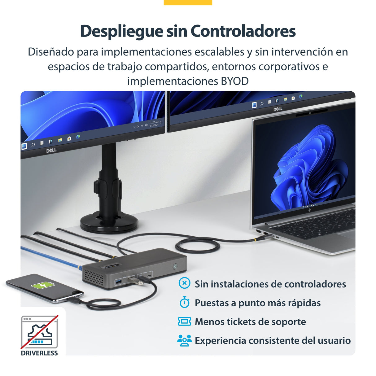 EAN 0065030921756 - StarTech.com 196UE-USBC-DOCK base para portátil y replicador de puertos Alámbrico USB 3.2 Gen 2 (3.1 Gen imagen 9