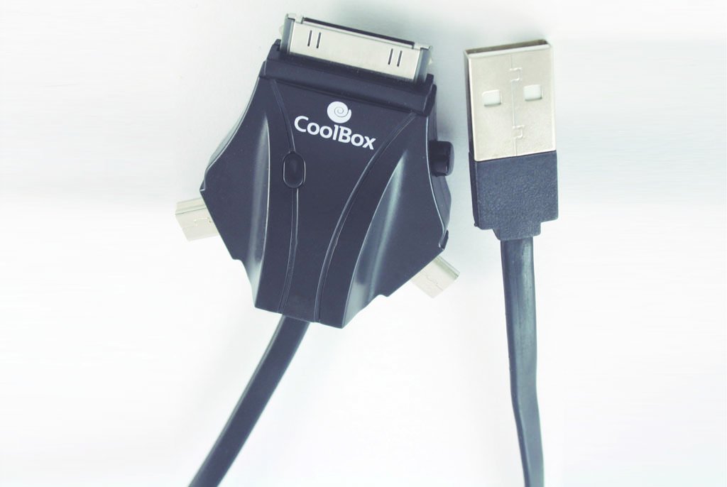 Coolbox Cable Transmision De Datos Acd301 Usb A Usbmini/Usbmicro/Iphone 30pin