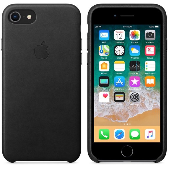 Apple Funda Iphone 8 / 7 Leather Case Negro - Mqh92zm/A