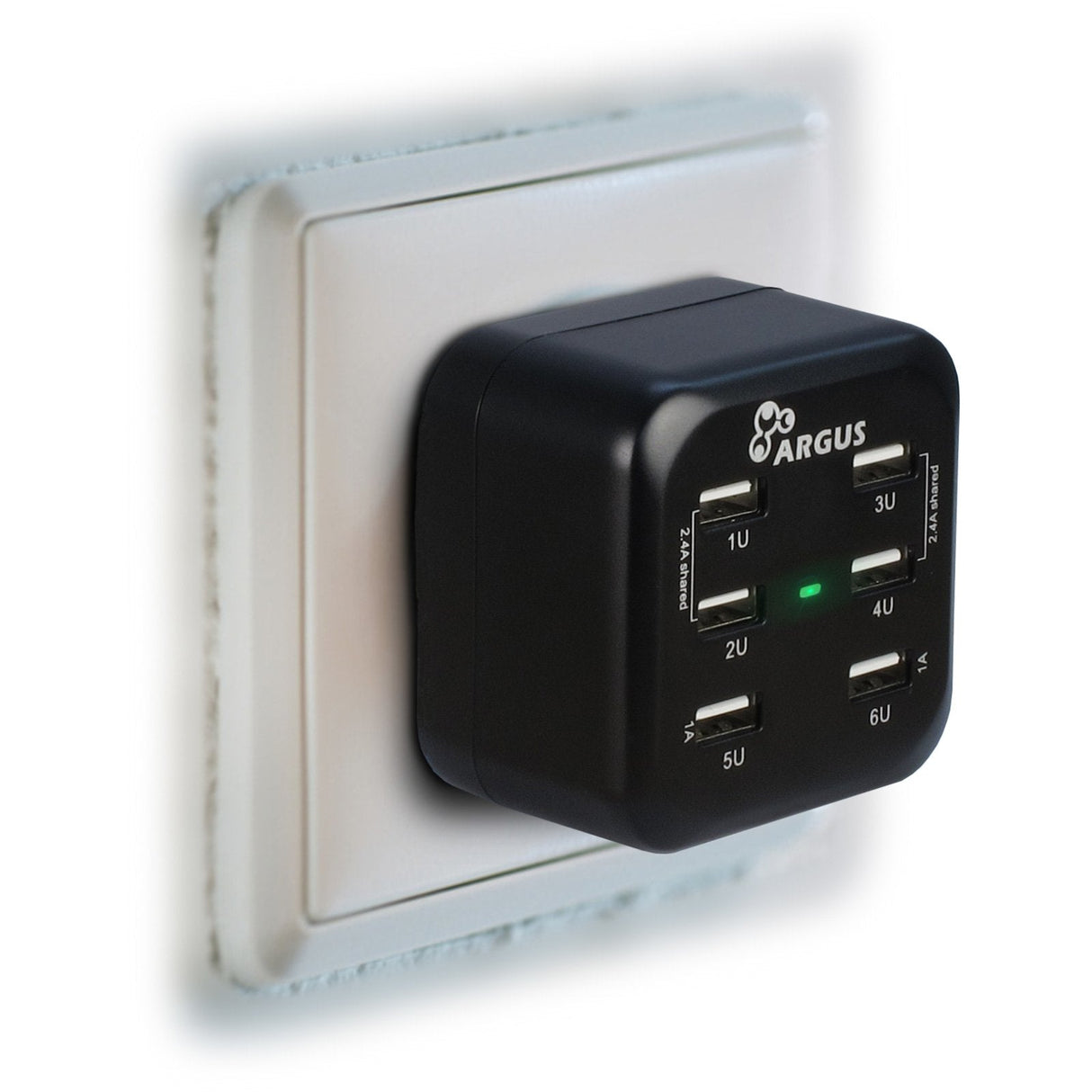 Inter-Tech Cargador Argus Ls-6us 80mm Usb 5v Toma De Corriente