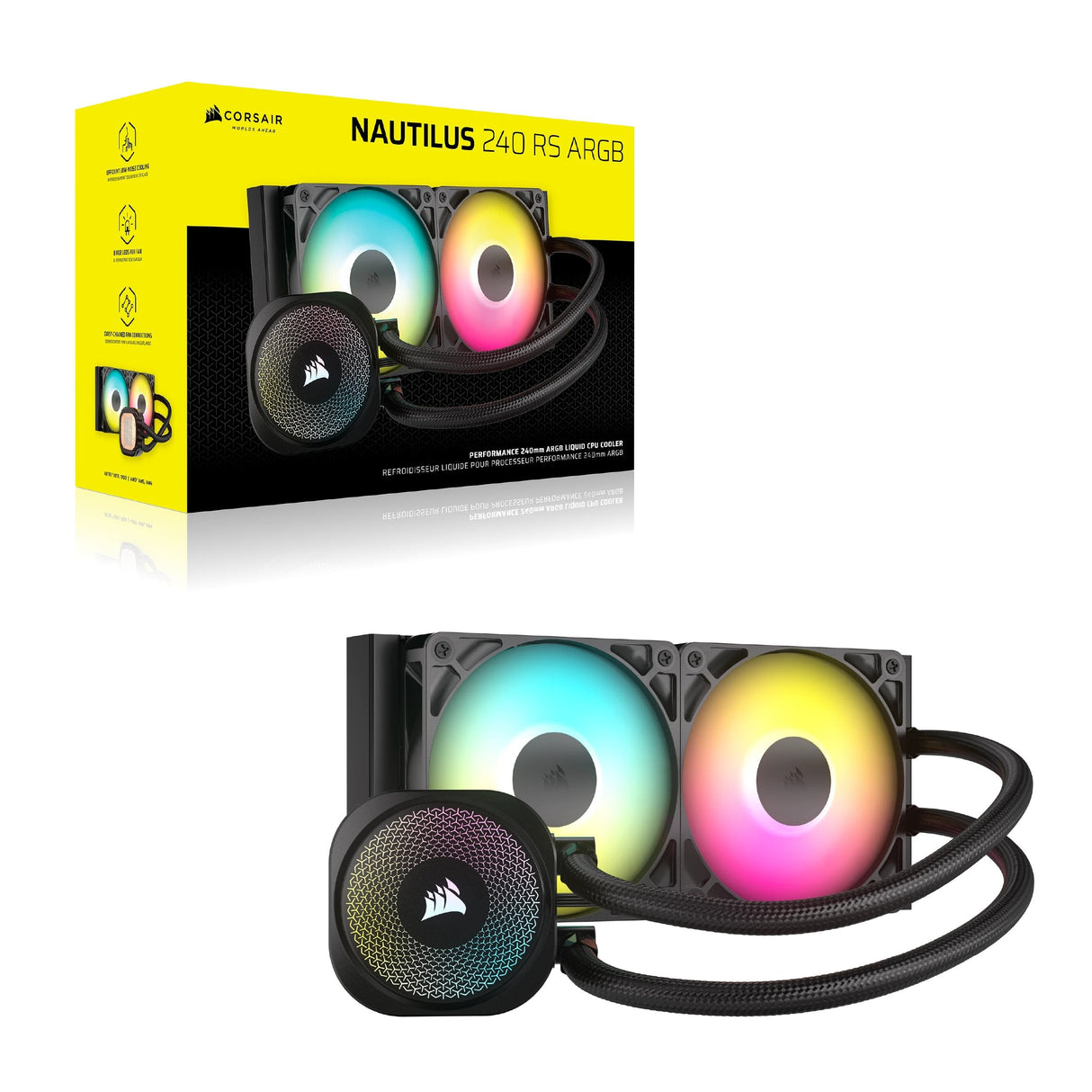 EAN 0840006687566 - Corsair Nautilus 240 RS ARGB Liquid Procesador Sistema de refrigeración líquida todo en uno Negro 1 pieza imagen 2