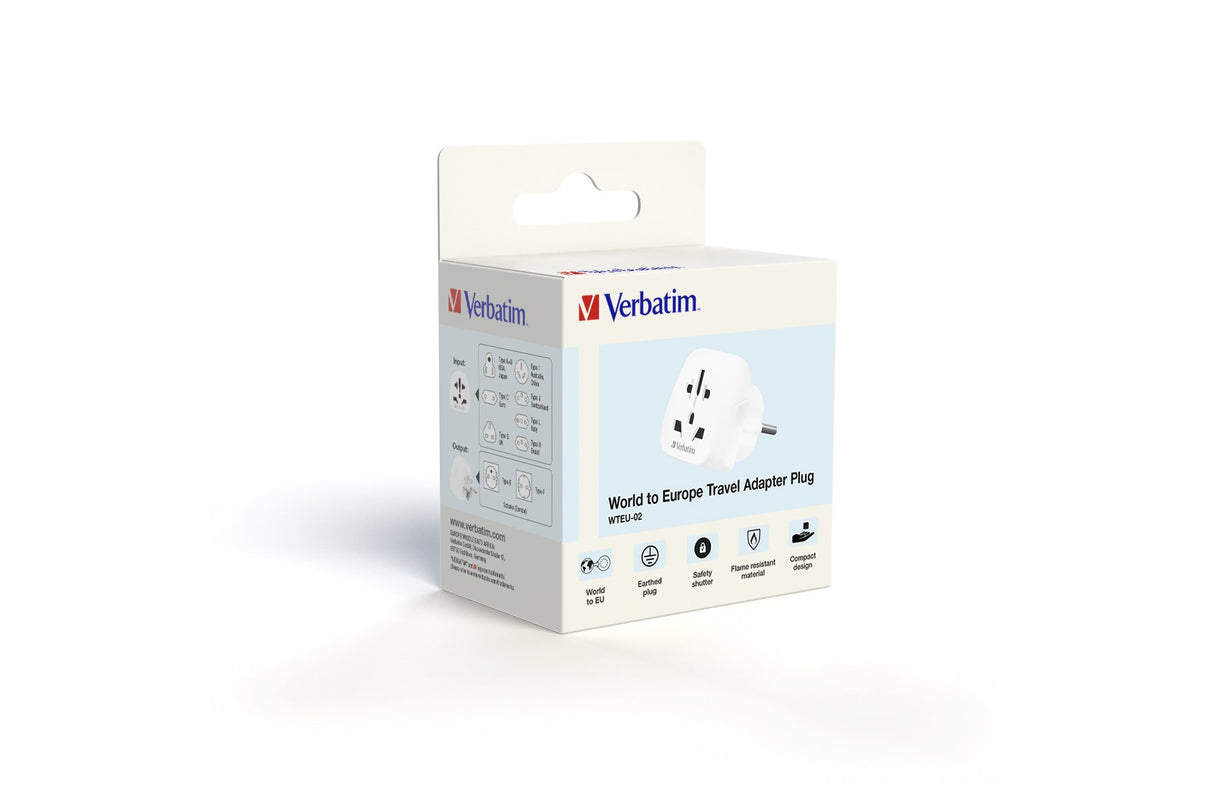 EAN 0023942495499 - Verbatim WTEU-02 adaptador de enchufe eléctrico Tipo F Universal Blanco imagen 2