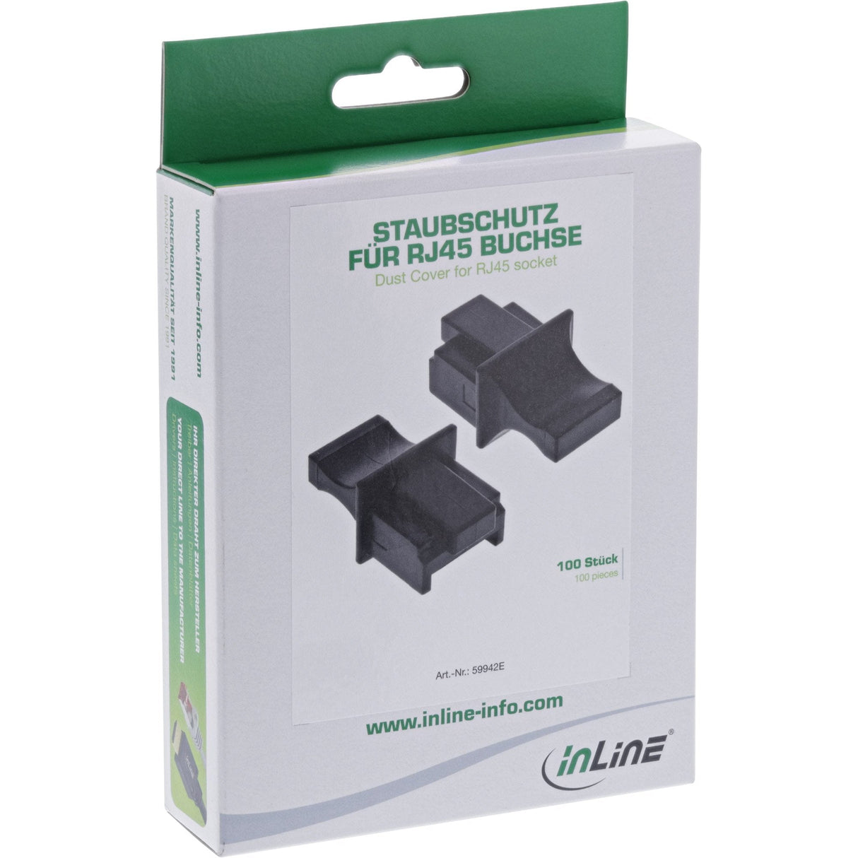 Inline Dust Cover Para Enchufe Rj45 Negro 100 Uds.