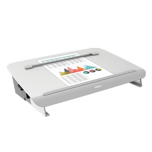 Fellowes Hana Soporte Y Atril - Guia Magnetica De Lectura - Diseño Elegante Y Duradero - Hasta 5kg - Color Blanco