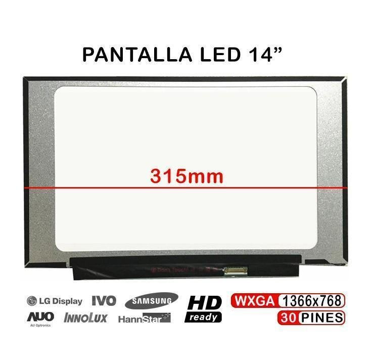 Pantalla Led De 14" Para Portátil B140xtn07.2 B140xtn07.2 Hw1a Nt140whm-N44 V8.0 315mm