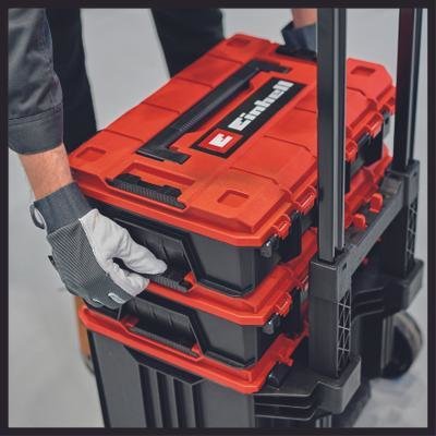 Caja Del Sistema Einhell E-Case Tower, Carro De Herramientas (Negro/Rojo, 1x E-Case L, 2x E-Case S) 4540015