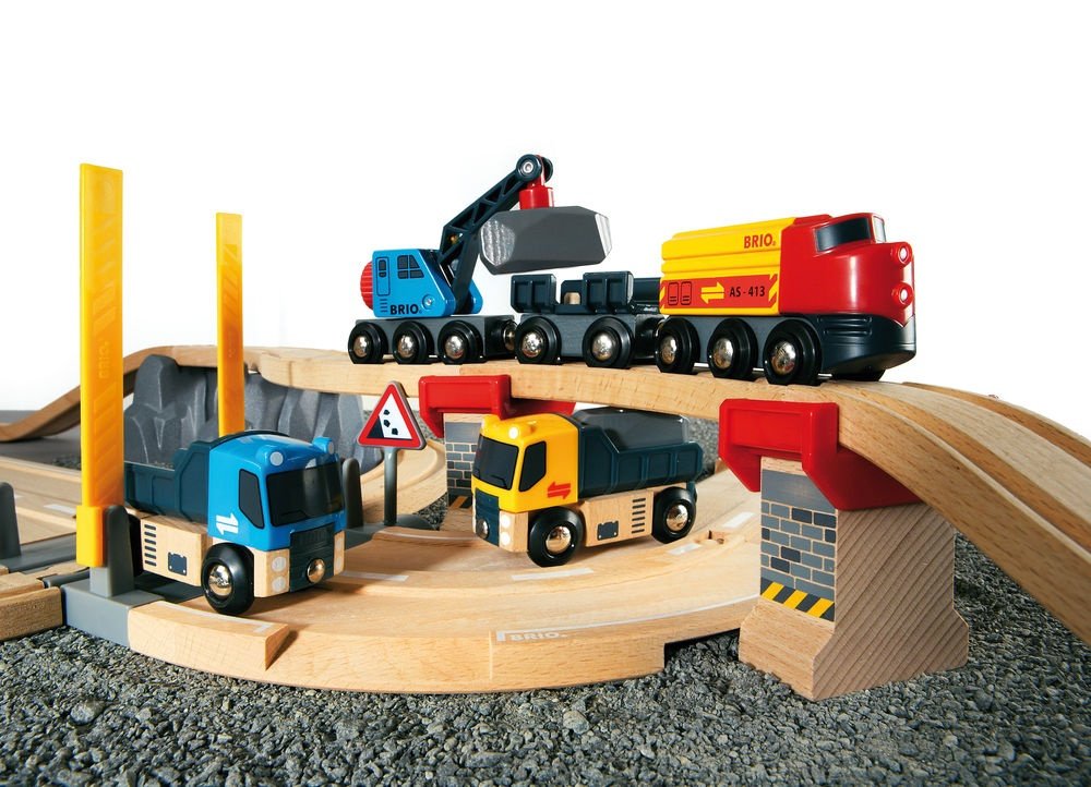 Brio World World Roads & Rails Juego De Carga De Piedras, Tren 33210
