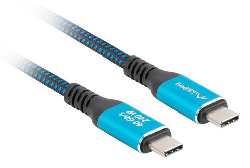 EAN 5901969441864 - Lanberg CA-CMCM-45CU-0020-BK cable USB 2 m USB C Negro, Azul imagen 3