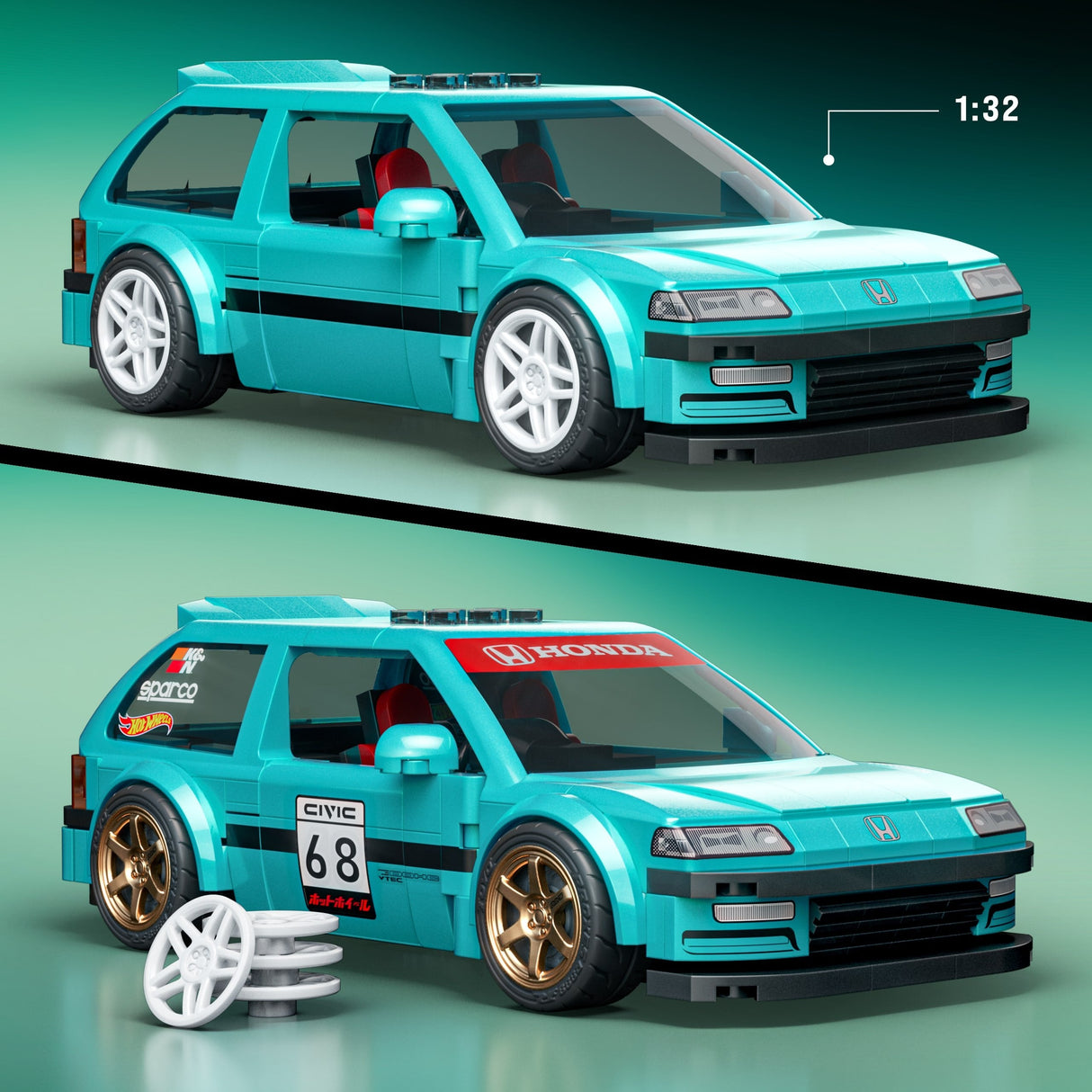 Set Construccion Speed Honda Civic Hot Wheels