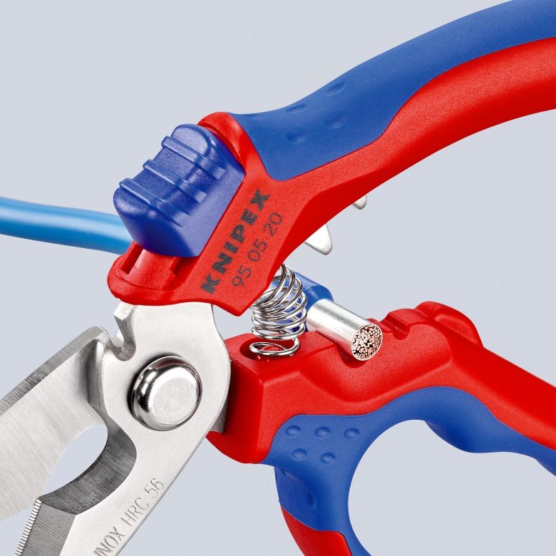 Tijeras Eléctricas Con Ángulo De Knipex 95 05 20 Sb Rojo/Azul