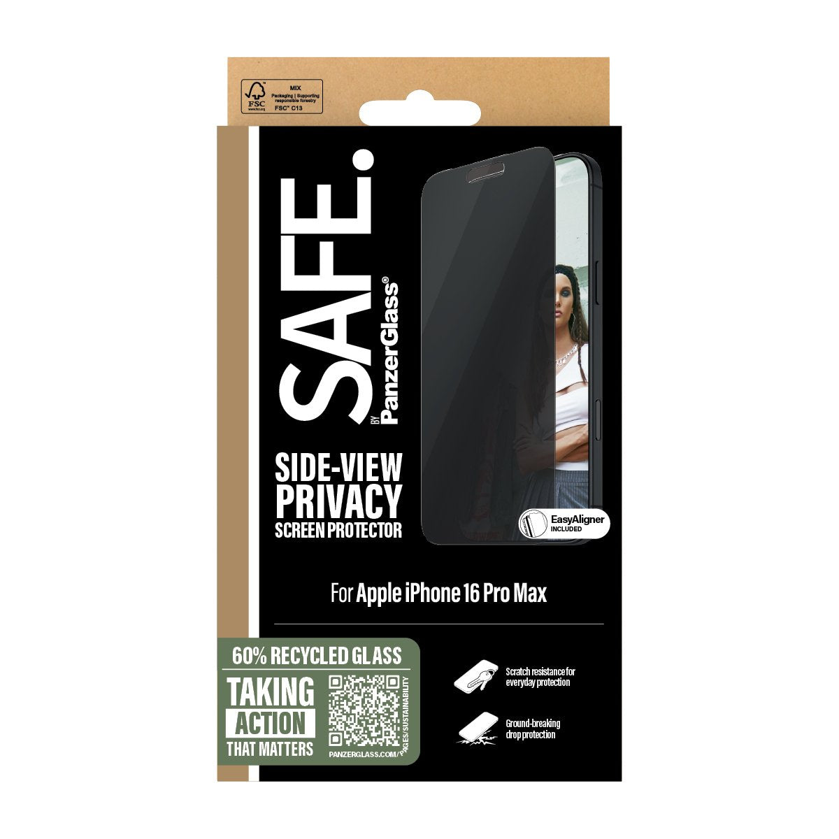 EAN 5715685002847 - PanzerGlass SAFE. by ® Privacy Screen Protector iPhone 16 Pro Max | Ultra-Wide Fit | BULK Protector de pa imagen 3