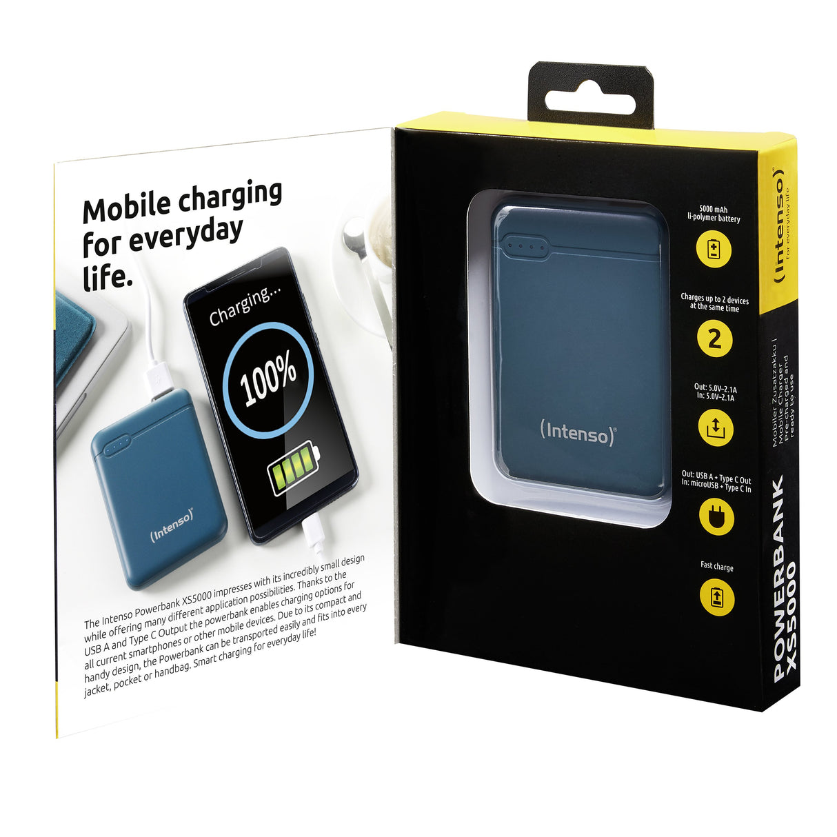 EAN 4034303028283 - Intenso XS5000 Polímero de litio 5000 mAh Color petróleo imagen 3
