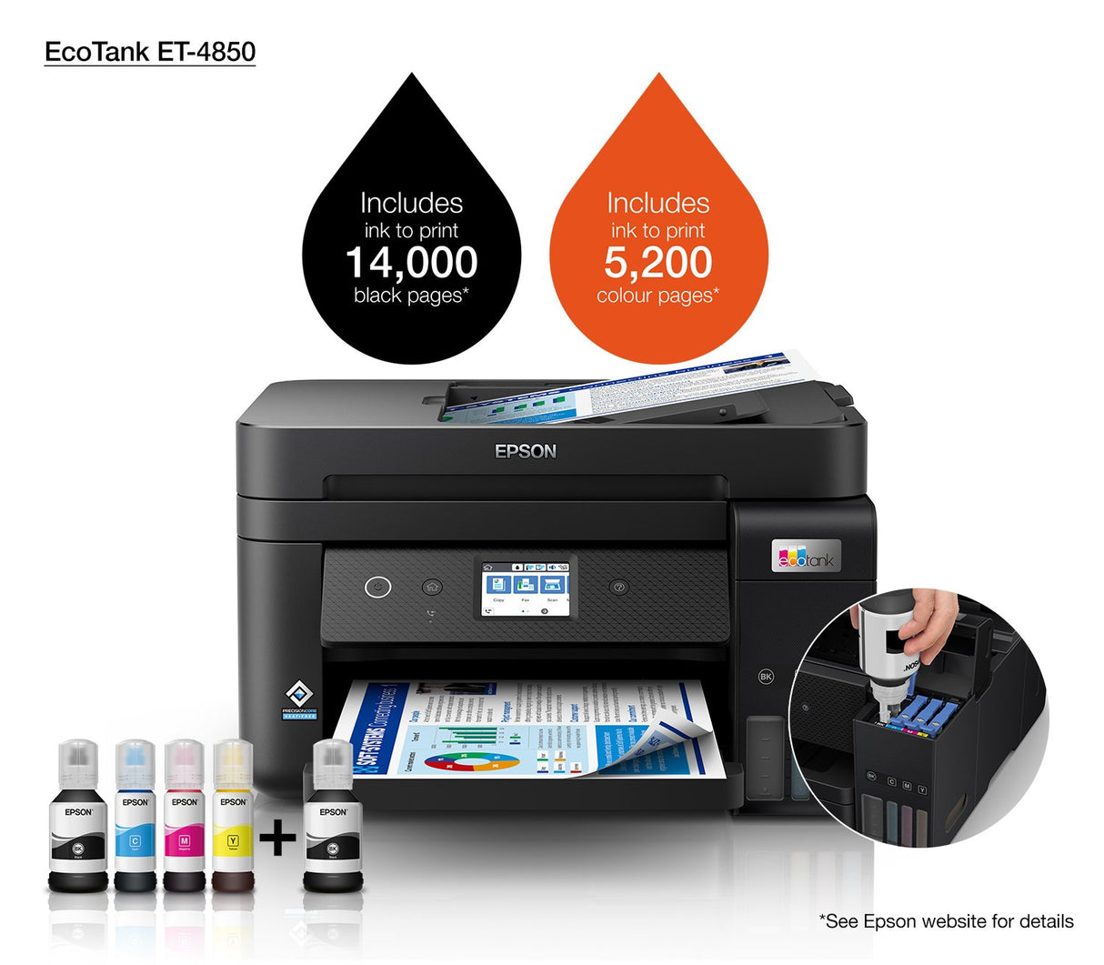 EAN 8715946683751 - Epson EcoTank ET-4850 Inyección de tinta 4800 x 1200 DPI 33 ppm Wifi imagen 25