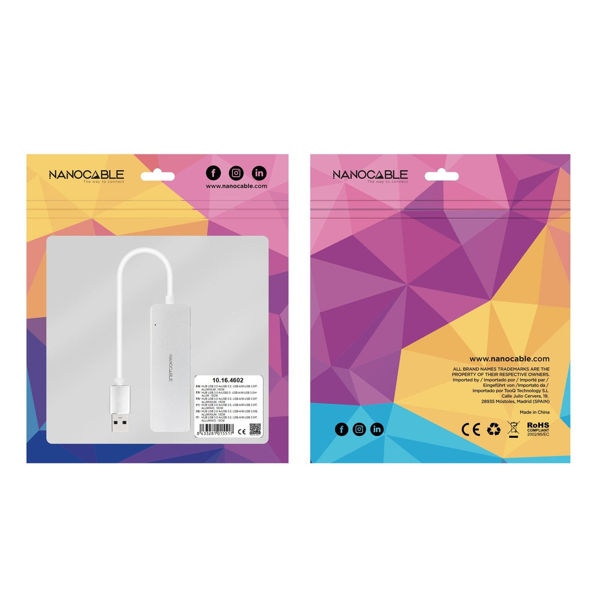 Hub Usb 3.0 Nanocable 10.16.4602 4xusb Gris