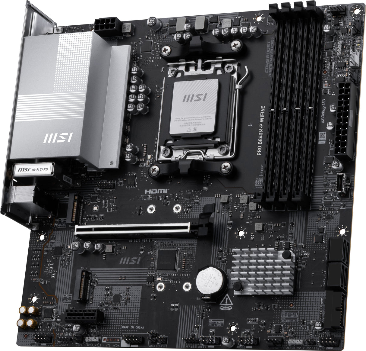 EAN 4711377361804 - MSI PRO B840M-P WIFI6E placa base AMD B840 Zócalo AM5 micro ATX imagen 3
