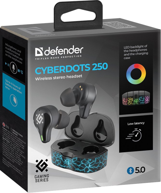 EAN 4714033632508 - Defender CYBERDOTS 250 Auriculares True Wireless Stereo (TWS) Dentro de oído Llamadas/Música/Deporte/Uso imagen 5