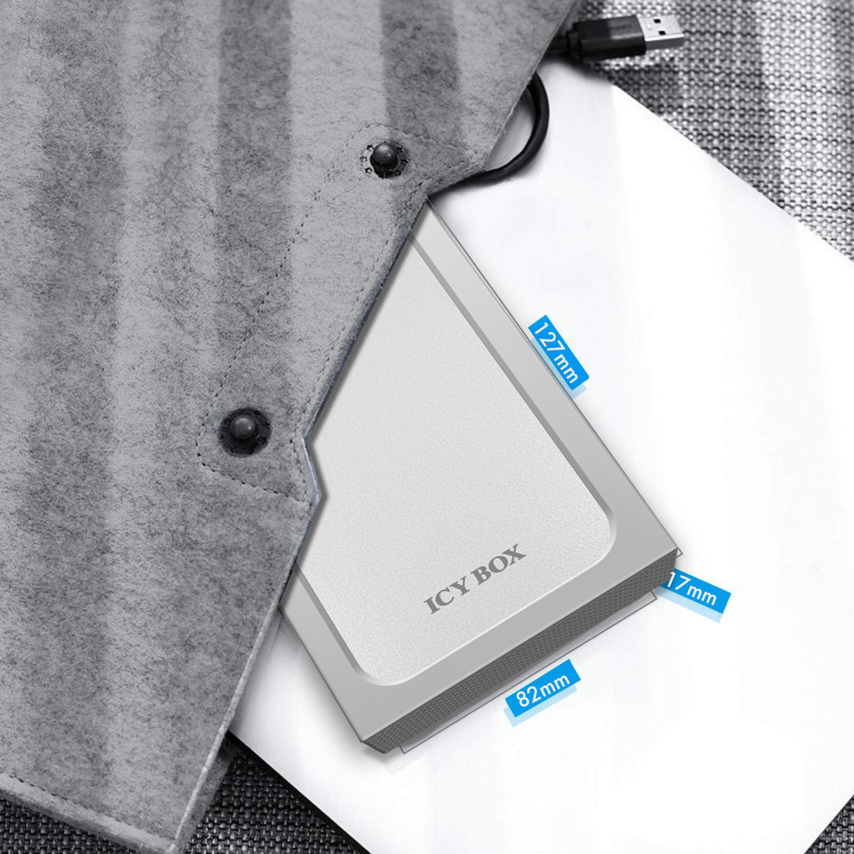 Icy Box Ib-241wp 2.5" Carcasa De Disco Duro/Ssd Antracita, Plata