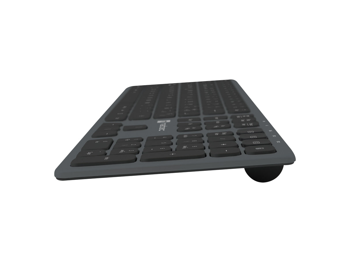 Teclado Español Natec Nkl-1830 Rf Wireless + Bluetooth Qwerty Negro, Gris