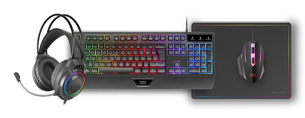 EAN 8435693108405 - Mars Gaming MCP124PRO teclado Ratón incluido Juego USB QWERTY imagen 2