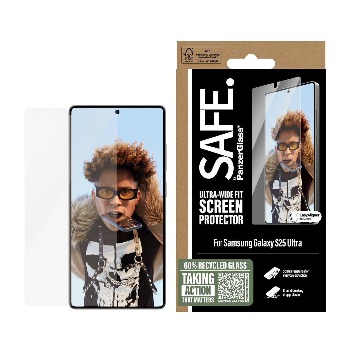 EAN 5715685017643 - PanzerGlass SAFE. by ® Screen Protector Samsung Galaxy S25 Ultra | Ultra-Wide Fit w. EasyAligner Protecto imagen 2