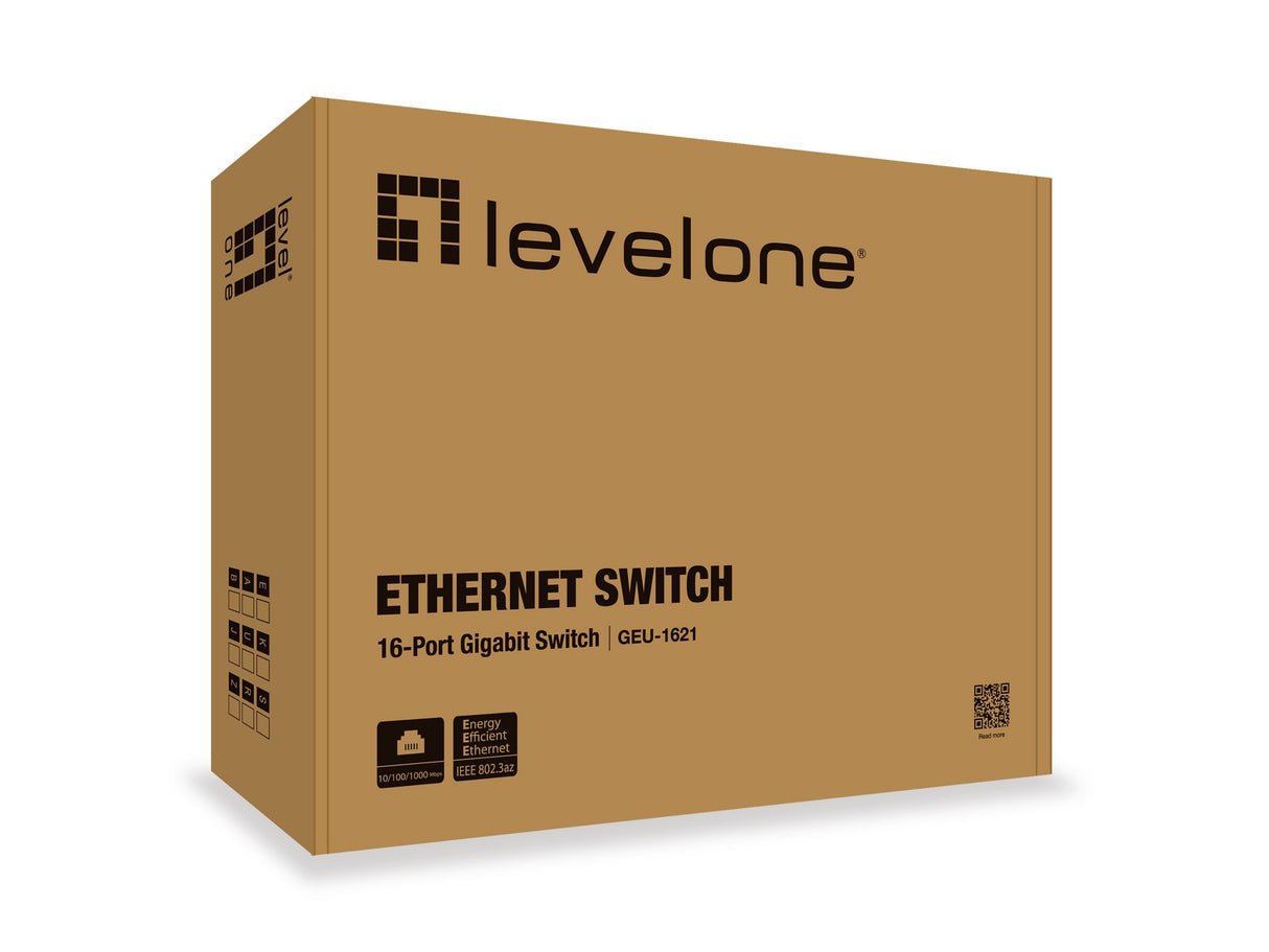 Level One Switch No Gestion 16p 10/100/1000 Mini Con Kit Montaje Rack 19
