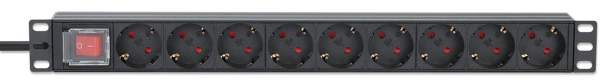 EAN 0766623715133 - Intellinet 715133 unidad de distribución de energía (PDU) 9 salidas AC 1U Negro imagen 3