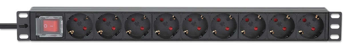 EAN 0766623715133 - Intellinet 715133 unidad de distribución de energía (PDU) 9 salidas AC 1U Negro imagen 3